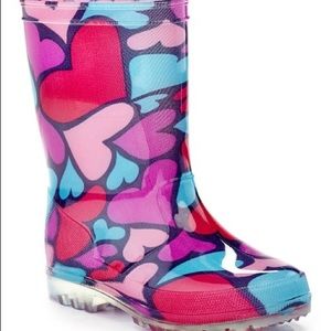 Eddie Marc Pink & Blue Hearts Rain Boot